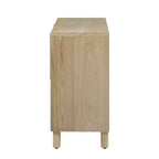 Luxystar Mobile Credenza a 4 Ante con Spazio Contenitore, Maniglie ad Arco Uniche e Ripiani Regolabili per Sala da Pranzo e Soggiorno, Naturale