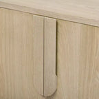 Luxystar Mobile Credenza a 4 Ante con Spazio Contenitore, Maniglie ad Arco Uniche e Ripiani Regolabili per Sala da Pranzo e Soggiorno, Naturale