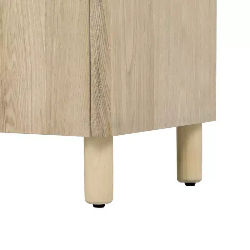 Luxystar Mobile Credenza a 4 Ante con Spazio Contenitore, Maniglie ad Arco Uniche e Ripiani Regolabili per Sala da Pranzo e Soggiorno, Naturale