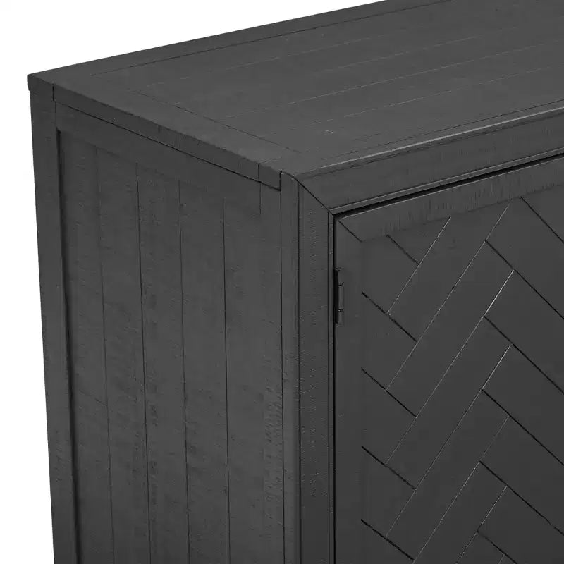 Madia Luxystar con MDF+impiallacciatura in pino e ripiani regolabili per soggiorni e ingressi, nero