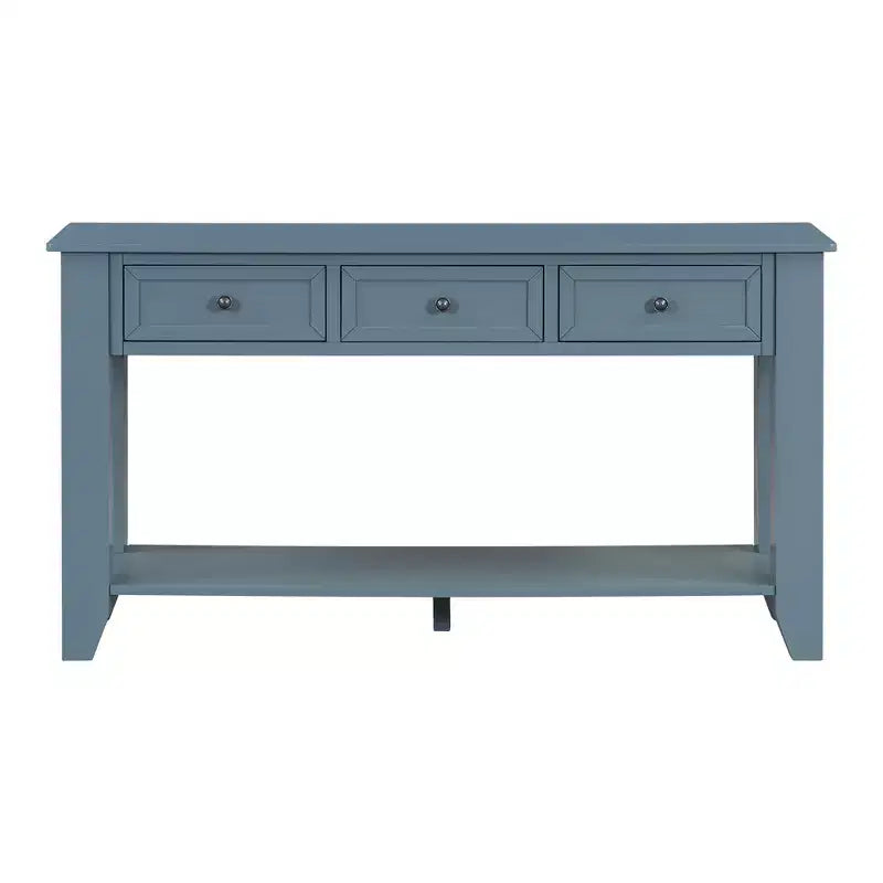 Luxystar Console Table with Three Drawers and Shelf Storage Sideboard, Blue
