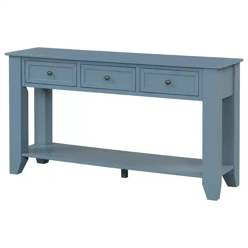 Consolle Luxystar con tre cassetti e ripiano, blu