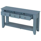 Consolle Luxystar con tre cassetti e ripiano, blu