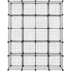 Acekool Organizzatore Modulare Fai da Te a 20 Scomparti, Libreria e Scaffali Multi-Unità in Rete Metallica, Design Regolabile, Nero