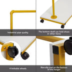 Acekool Gold Appendiabiti con Ruote - Appendiabiti in Metallo Resistente con Ruote e Ripiani per Casa/Boutique