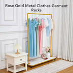 Acekool Gold Appendiabiti con Ruote - Appendiabiti in Metallo Resistente con Ruote e Ripiani per Casa/Boutique