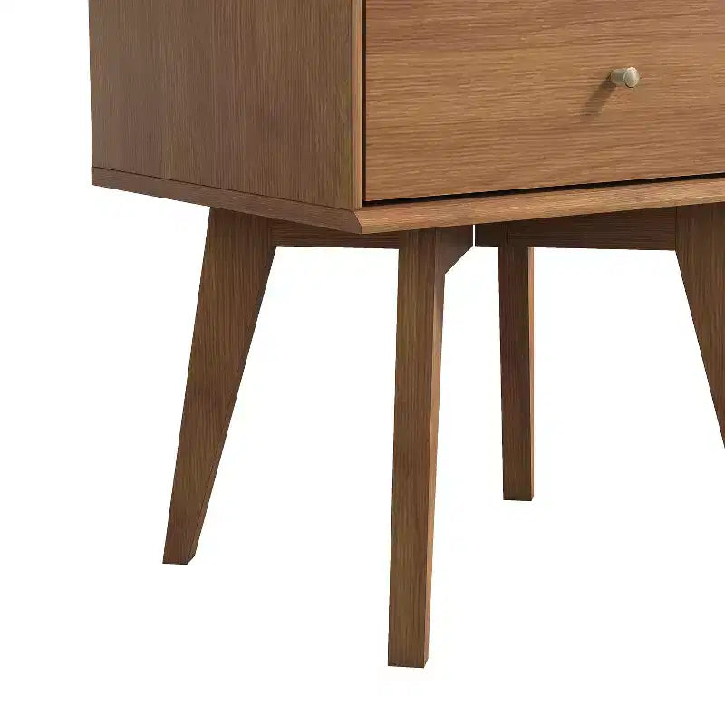 Galano Abby Serene Comodino con 1 cassetto e contenitore, set da 2 - Noce Ambrato