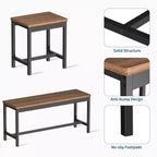 TROPOW Set da Pranzo Allungabile per 6-8 Persone, Tavolo in Legno Stile Rustico con 2 Panche e 2 Sgabelli