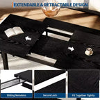 TROPOW Set da Pranzo Allungabile per 6-8 Persone, Tavolo in Legno Stile Rustico con 2 Panche e 2 Sgabelli