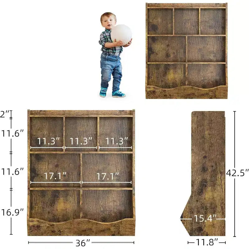 Acekool Libreria per Bambini a 3 Livelli e Mobile Contenitore per Giocattoli, Organizzatore Multi-Scomparto per Camera da Letto, Sala Giochi, Aule, Confezione da 2
