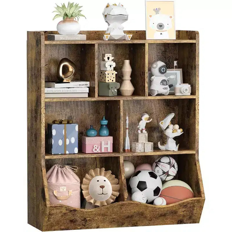 Acekool Libreria per Bambini a 3 Livelli e Mobile Contenitore per Giocattoli, Organizzatore Multi-Scomparto per Camera da Letto, Sala Giochi, Aule, Confezione da 2