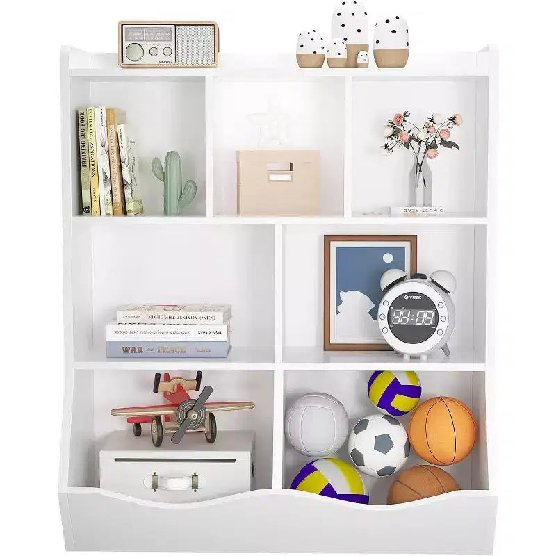 Acekool Libreria per Bambini a 3 Livelli e Mobile Contenitore per Giocattoli, Organizzatore Multi-Scomparto per Camera da Letto, Sala Giochi, Aule, Confezione da 2