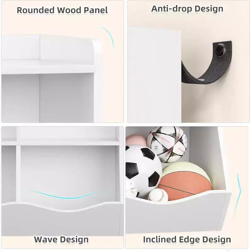 Acekool Libreria per Bambini a 3 Livelli e Mobile Contenitore per Giocattoli, Organizzatore Multi-Scomparto per Camera da Letto, Sala Giochi, Aule, Confezione da 2