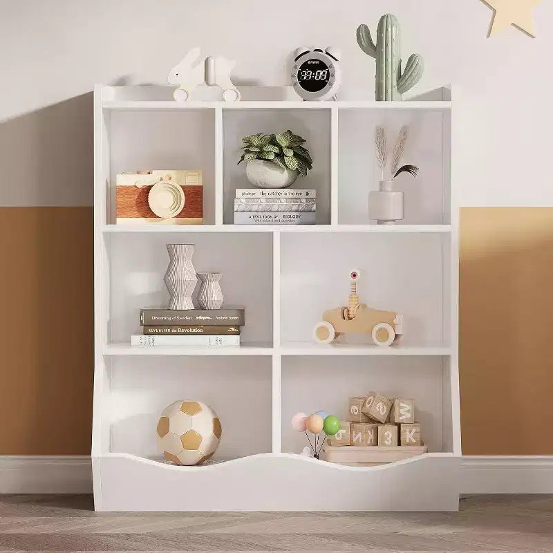 Acekool Libreria per Bambini a 3 Livelli e Mobile Contenitore per Giocattoli, Organizzatore Multi-Scomparto per Camera da Letto, Sala Giochi, Aule, Confezione da 2