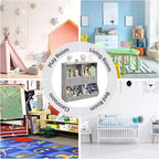 Acekool Organizzatore Portagiochi per Bambini a 7 Scomparti con Cassetti, Libreria a 3 Livelli per Sala Giochi, Soggiorno, Scuola, Confezione da 2, Grigio