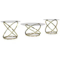 Signature Design by Ashley Crimonti 3-Piece Glass Coffee Table Set with End Tables - Champagne Gold Finish