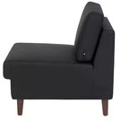 Flash Furniture HERCULES Artemis Sedia da reception imbottita con gambe in legno di noce e piedini regolabili
