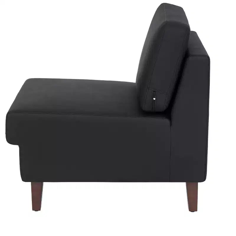 Flash Furniture HERCULES Artemis Sedia da reception imbottita con gambe in legno di noce e piedini regolabili