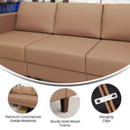 Flash Furniture HERCULES Artemis Sedia da reception imbottita con gambe in legno di noce e piedini regolabili
