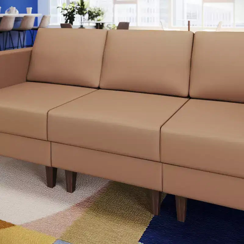 Flash Furniture HERCULES Artemis Sedia da reception imbottita con gambe in legno di noce e piedini regolabili