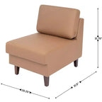 Flash Furniture HERCULES Artemis Sedia da reception imbottita con gambe in legno di noce e piedini regolabili