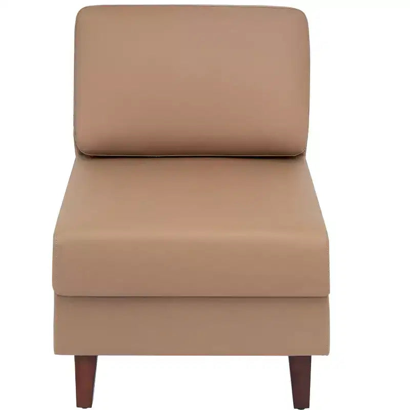 Flash Furniture HERCULES Artemis Sedia da reception imbottita con gambe in legno di noce e piedini regolabili