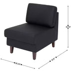 Flash Furniture HERCULES Artemis Sedia da reception imbottita con gambe in legno di noce e piedini regolabili