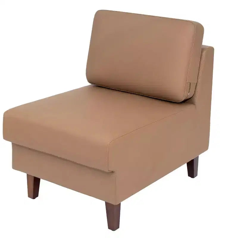 Flash Furniture HERCULES Artemis Sedia da reception imbottita con gambe in legno di noce e piedini regolabili