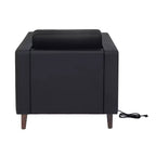 Flash Furniture HERCULES Artemis Set da 3 pezzi per reception imbottito, 8 prese CA/4 porte USB/4 porte USB-C e gambe in legno noce con piedini regolabili