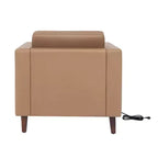 Flash Furniture HERCULES Artemis Set da 3 pezzi per reception imbottito, 8 prese CA/4 porte USB/4 porte USB-C e gambe in legno noce con piedini regolabili