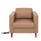 Flash Furniture HERCULES Artemis Set da 3 pezzi per reception imbottito, 8 prese CA/4 porte USB/4 porte USB-C e gambe in legno noce con piedini regolabili