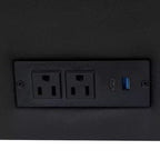 Flash Furniture HERCULES Artemis Set da 3 pezzi per reception imbottito, 8 prese CA/4 porte USB/4 porte USB-C e gambe in legno noce con piedini regolabili