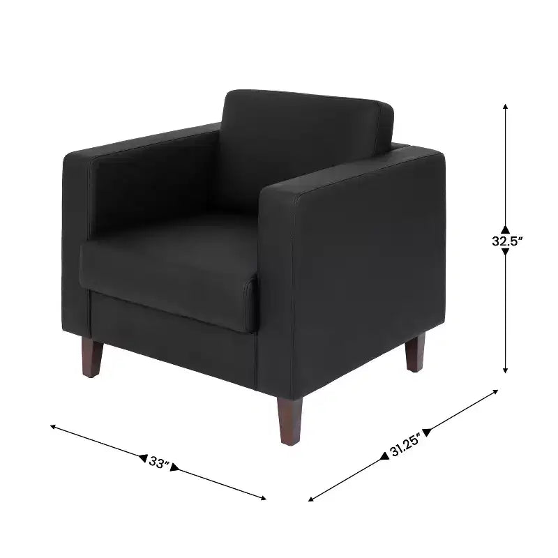 Flash Furniture HERCULES Artemis Set da 3 pezzi per reception imbottito, 8 prese CA/4 porte USB/4 porte USB-C e gambe in legno noce con piedini regolabili