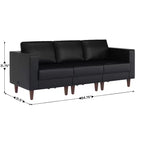 Flash Furniture HERCULES Artemis Set da 3 pezzi per reception imbottito, 8 prese CA/4 porte USB/4 porte USB-C e gambe in legno noce con piedini regolabili