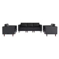 Flash Furniture HERCULES Artemis Set da 3 pezzi per reception imbottito, 8 prese CA/4 porte USB/4 porte USB-C e gambe in legno noce con piedini regolabili