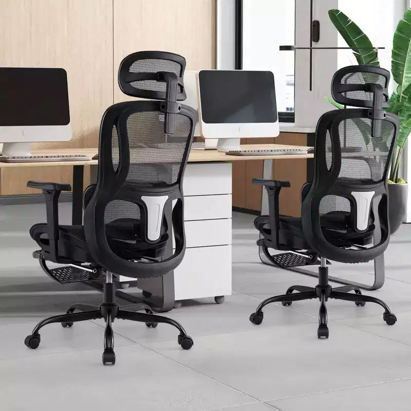 Sedia da ufficio ergonomica Costway con poggiatesta girevole e supporto lombare regolabile