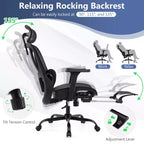 Sedia da ufficio ergonomica Costway con poggiatesta girevole e supporto lombare regolabile