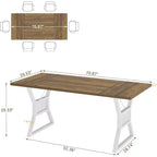 Tavolo da pranzo da 180 cm per 4-6 persone, tavolo da cucina rettangolare in legno industriale con gambe in metallo per soggiorno, sala da pranzo