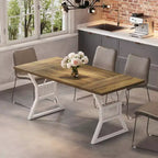 Tavolo da pranzo da 180 cm per 4-6 persone, tavolo da cucina rettangolare in legno industriale con gambe in metallo per soggiorno, sala da pranzo