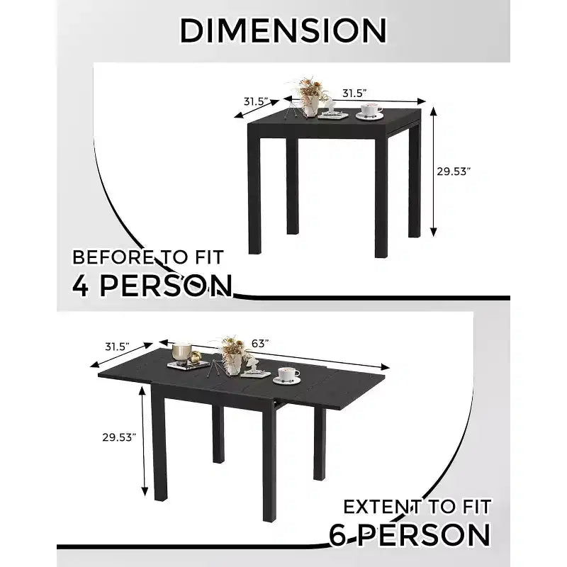 Tavolo da Patio Espandibile da 80-160 cm per 4-6 Persone, Tavolo da Pranzo Rettangolare da Esterno con Piano Effetto Legno per Giardino, Terrazza, Portico