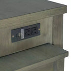 Isola da cucina allungabile con contenitori e prese elettriche, carrello da cucina multi-funzionale retrò su ruote con cassetti e ripiani aperti, grigio