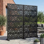 MAYEERTY Star 01 Divisorio in acciaio galvanizzato nero, 72x35x16, 6 pannelli a doppia faccia per la privacy domestica