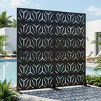 MAYEERTY Star 01 Divisorio in acciaio galvanizzato nero, 72x35x16, 6 pannelli a doppia faccia per la privacy domestica
