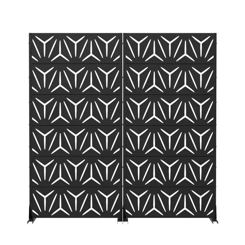 MAYEERTY Star 01 Divisorio in acciaio galvanizzato nero, 72x35x16, 6 pannelli a doppia faccia per la privacy domestica