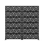 MAYEERTY Star 01 Divisorio in acciaio galvanizzato nero, 72x35x16, 6 pannelli a doppia faccia per la privacy domestica