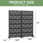MAYEERTY Star 01 Divisorio in acciaio galvanizzato nero, 72x35x16, 6 pannelli a doppia faccia per la privacy domestica