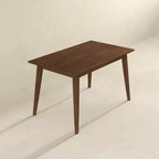 47 Tavolo da Pranzo Rettangolare in Legno Massello Stile Moderno - Tavolo da Colazione Moderno con Bordo Smussato, 4 Posti