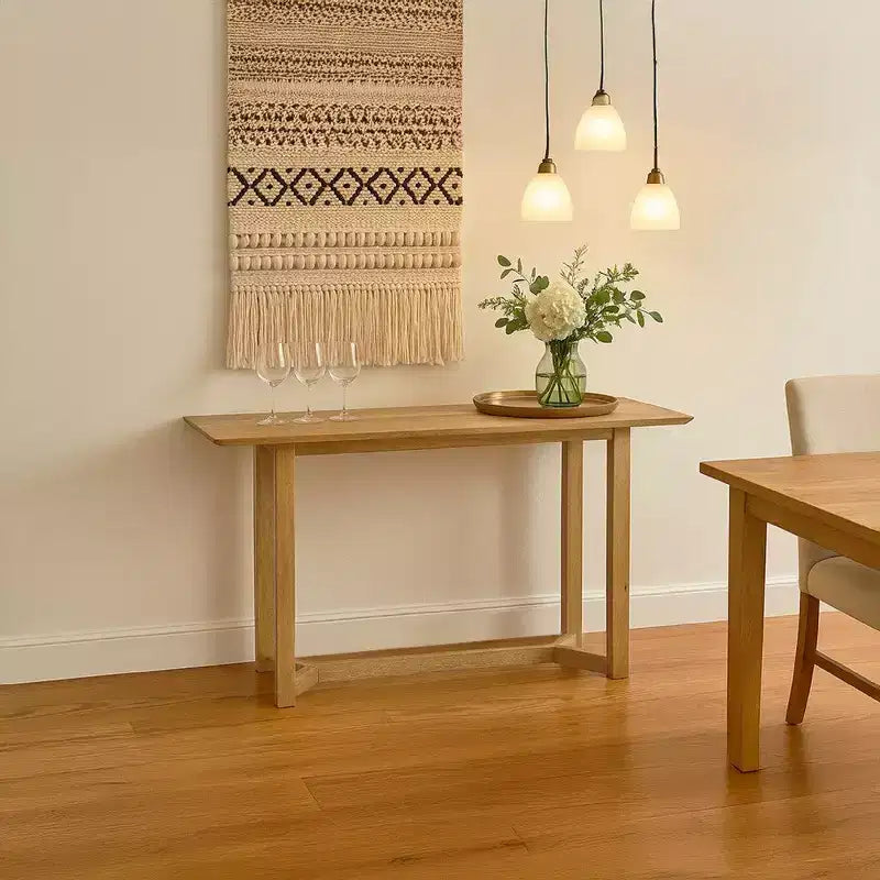 Tavolo consolle Royal Hampton | Piano rettangolare da 48 pollici | Struttura aperta con base a cavalletto | Legno di mango