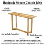 Tavolo consolle Royal Hampton | Piano rettangolare da 48 pollici | Struttura aperta con base a cavalletto | Legno di mango