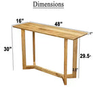 Tavolo consolle Royal Hampton | Piano rettangolare da 48 pollici | Struttura aperta con base a cavalletto | Legno di mango